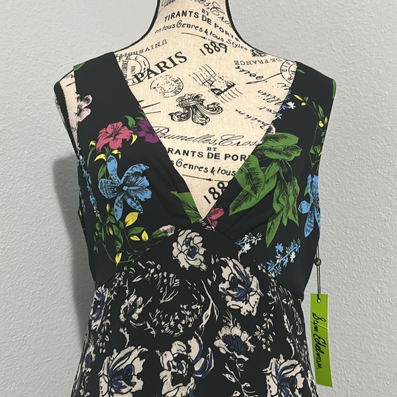 Sam Edelman Sleeveless Mixed Media Botanical/Striped Maxi Dress 6 - Picture 11 of 14